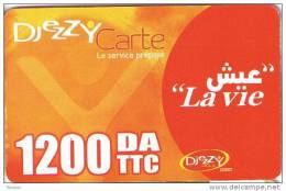 Algeria, 1200 DA, Djezzy Carte, La Vie, 2 Scans. - Algerien