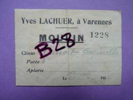 28 - VARENNES (MESLAY LE VIDAME) - Yves LACHUER - MOULIN - Reçu - - Agricoltura