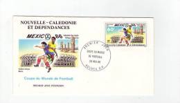FDC Nouvelle Calédonie - Coupe Du Monde De Football 1986 - Obl  Du 28/05/86 (1er Jour) - FDC