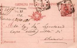 1896 CARTOLINA CON ANNULLO ISEO BRESCIA - Postwaardestukken