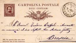 1884 CARTOLINA CON ANNULLO FOGGIA - Stamped Stationery