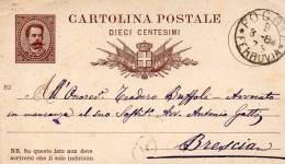 1884 CARTOLINA CON ANNULLO FOGGIA - Postwaardestukken