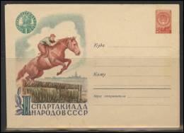 RUSSIA USSR Stamped Stationery 986-1959.06.08 (59-115) Sport Horse Riding - 1950-59