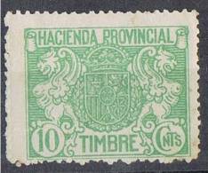 Sello Hacienda Provincial 10 Cts, Poliza, Fiscal * - Revenue Stamps
