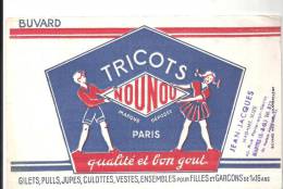 Buvard Tricots NOUNOU Paris Qualité Et Bon Gout. Buvard Offert Par Madame Suzé 42 Rue Porte-aux-Saint à Mantes (S&O) - Kleidung & Textil