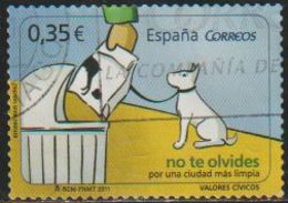 España 2011 Edifil 4639 Sello º Valores Cívicos Por Una Ciudad Mas Limpia Arena Para Perros Michel 4590 Yvert 4298 Spain - Gebruikt