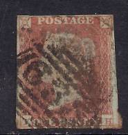 GB 1841 QV 1d Penny Red IMPERF Blued Paper ( T & H ) Pmk 635 ( K693 ) - Usados