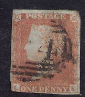 GB 1841 QV 1d Penny Red IMPERF Blued Paper ( L & E ) ( K707 ) - Used Stamps
