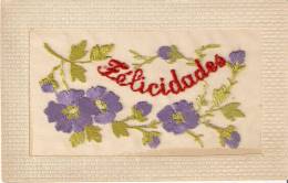 Carte Brodée Félicidades (félicitations) - Embroidered