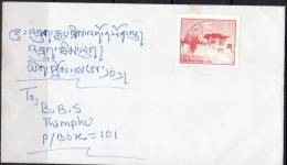 S629.-. BHOUTAN / BHUTAN .- .1984 .-. CIRCULATED COVER .  MONASTERIES ISSUE. - Bhután