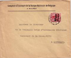 BELGIQUE-OCCUPATION ALLEMANDE-BRUSSEL LE 29-2-1916 - ENVELOPPE ENTETE COMPTOIR D'ESCOMPTE DE LA BANQUE NATIONALE BELGE A - Autres & Non Classés