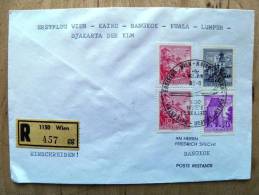 Cover Sent From Austria To Bangkok On 1973 Cancel Wien Kairo Bangkok Kuala Lumpur Djakarta Erstflug Plane Avion - Lettres & Documents