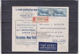 Avions - Belgique - Lettre Recommandée De 1946 ° - 1er Vol Bruxelles - New York - Lettres & Documents