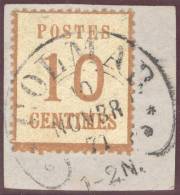 NDP 1870 (Ziffern) Mi#5 Auf Briefstück Hufeeisenstempel Colmar 1871-11-10 - Used