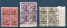 Colonie - Trento -Trieste  1919 -- Francobolli D´Italia Del 1901-18  -- (Sass.N°4/8/9) ** / MNH / QUARTINA - Trente & Trieste