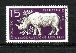 Allemagne RDA YV 278 O 1956 Rhinocéros - Rhinozerosse