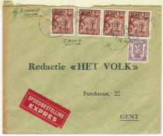 Expres KOKSYDE 12.4.1949 Naar Gent    Cfr Scan - Covers & Documents