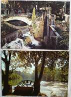 Lot 2x Cpm  Isle Sur Sorgue Vaucluse VILLAGE Roue A Aubes Pont Etang +- 1970 - L'Isle Sur Sorgue