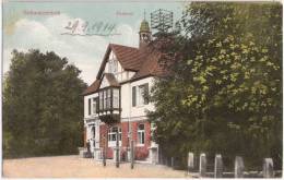 Schwarzenbek Postamt Color Belebt Bahnpost 29.9.1914 Gelaufen - Schwarzenbeck