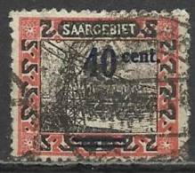 SARRE , SAARGEBIET , Surchargé " 40 Cent. " Sur 1 M , Transbordeur Sur La Sarre , 1921 , N° YT 76 - Gebraucht