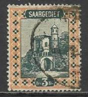 SARRE , SAARGEBIET , 3 Fr , Tour à Mettlach , 1922-23 , N° YT 99 - Gebraucht