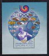 Hungary MNH Scott #3127 Souvenir Sheet 20fo Tennis - 1988 Summer Olympics Seoul - Ungebraucht
