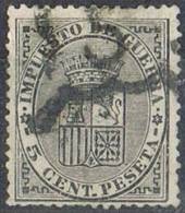 Sello 5 Cts Impuesto Guerra 1874, RARA Marca Araña 5 De GRANADA, Num 141 º - Impuestos De Guerra