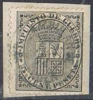 Sello 5 Cts Impuesto Guerra 1874, Fechador Ambulante SANTANDER, Num 141 º - Oorlogstaks