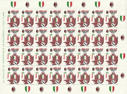 # 1992 Milan Campione D'Italia 1991-1992. FOGLIO INTERO NUOVO ** - Feuilles Complètes