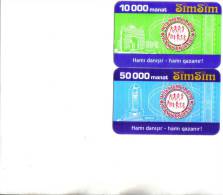 Azerbaijan-SIM SIM -10.000,50.000-(2 Card Prepiad)-(h)-used+1 Card Prepiad Free - Azerbeidzjan