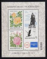 Hungary MNH Scott #2987 Souvenir Sheet Of 3 Yankee Doodle And American Roses, George Washington Statue - Ameripex 86 - Nuevos