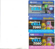 Azerbaijan-SIM SIM -10.000,50.000,100.000-(3 Card Prepiad)-(e)-used Card+1 Card Prepiad Free - Azerbaïjan