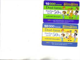 Azerbaijan-SIM SIM-10.000,50.000-dost-tanis-ׂ2card Prepiad(d)-used+1 Card Prepiad Free - Aserbaidschan