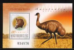 HUNGARY - 2000. S/S - Animals Of Australia /  Emu And Platypus MNH!! Mi Bl.255. - Nuevos