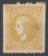 Serbia Principality 1872/73 Mi#11 II A - Second Printing, Perforation 12, Vertically Imperforated, MNG - Serbien