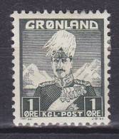 Greenland 1938 Mi. 1     1 (Ø) König King Christian X. MH* - Nuovi