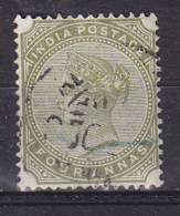 British India 1885 Mi. 37    4 A Queen Königin Victoria - 1882-1901 Impero