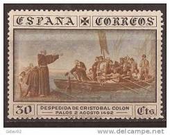 ES540SACF-LA547-TTCCC. Spain Espagne DESCUBRIMIENTO DE AMERICA Colon,barcos.1930 (Ed 540*).leve Charnela MAGNIFICOS - Christoph Kolumbus