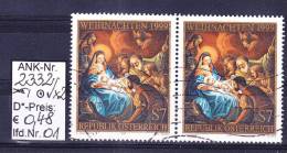 26.11.1999  -  SM X 2   "Weihnachten 1999"   -  O  Gestempelt    -  Siehe Scan  (2332o X2  01-02) - Used Stamps