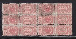 ITALIA REGNO 1927 PACCHI POSTALI FASCI CENT. 25 USATI--BLOCCO DI 6 - Paketmarken