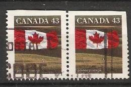 Canada  1992  Definitives; Flag  (o) P. 13.5 X 13 - Single Stamps