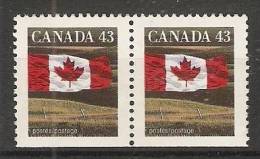 Canada  1992  Definitives; Flag  (o) P. 13.5 X 13 - Postzegels