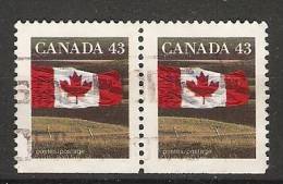 Canada  1992  Definitives; Flag  (o) P. 13.5 X 13 - Single Stamps