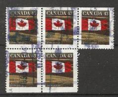 Canada  1992  Definitives; Flag  (o) P. 13.5 X 13 - Sellos (solo)