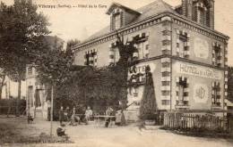 Vibraye Hotel De La Gare Old Postcard - Vibraye