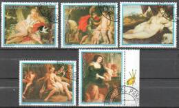 Paraguay 1988 - Rubens Paintings - Nudes- Mi 4229-4233 - 5v - Used - Desnudos