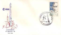 Lancement ARIANE V18 Enveloppe Illustrée  Cachet Illustré KOUROU Du 30/5/1986 - Europe