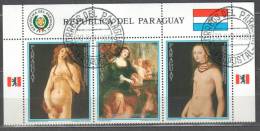 Paraguay 1988 - Rubens Paintings - Nudes- Mi 4233+ 2 Labels - 1v - Used - Desnudos