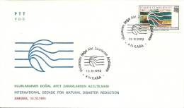 Turkey; FDC 1993 International Decade For Natural Disaster Reduction - FDC