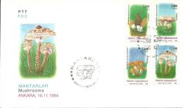 Turkey; FDC 1994 Mushrooms - FDC